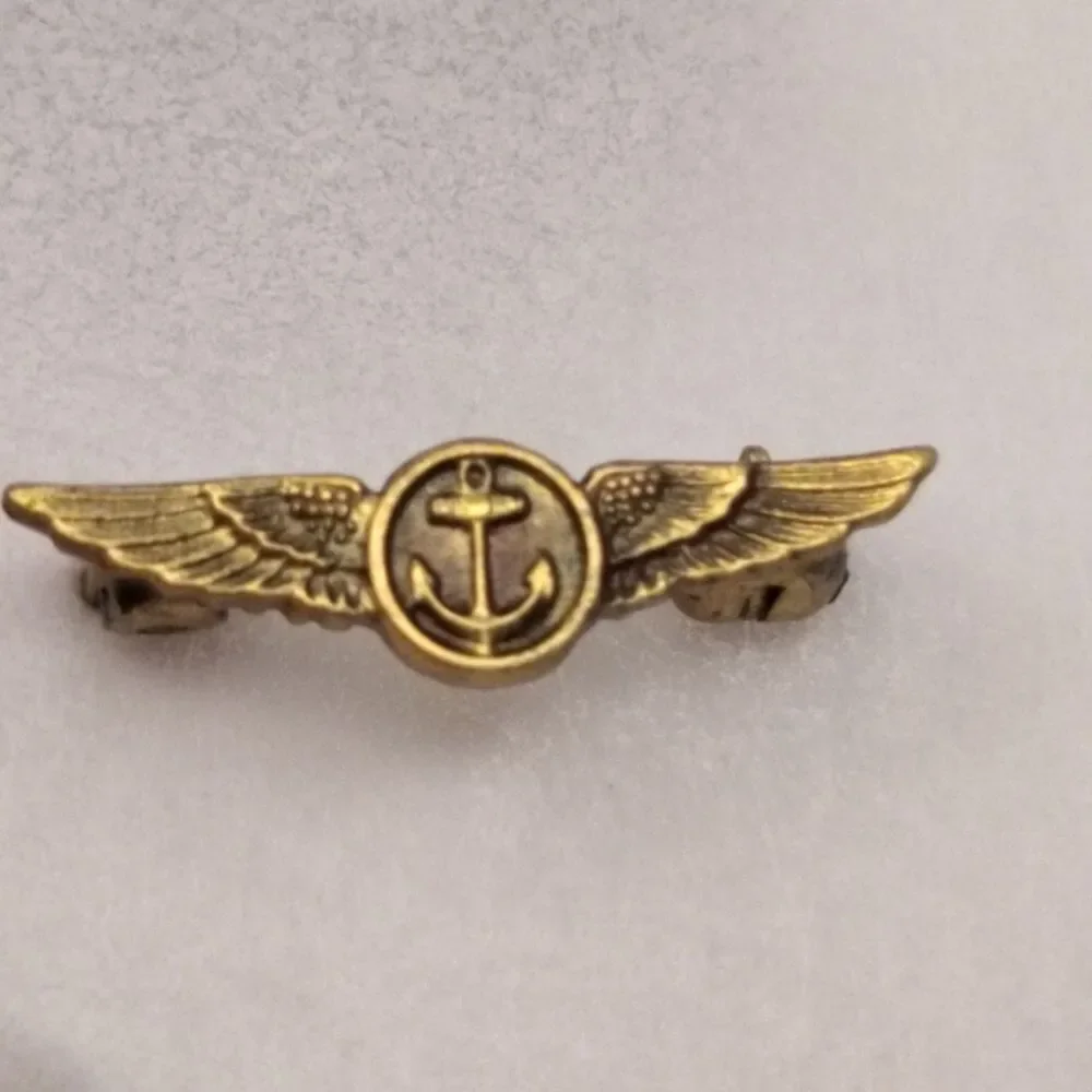 WWII US Navy Aviation Observer Wing Miniature Cap Size Pinback Vintage Original